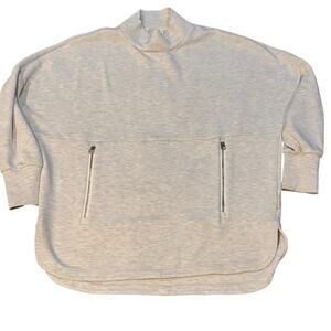 Varley Bay Sweat Mock Neck Sweatshirt Sweater Size Medium EUC Ivory Marl So Soft